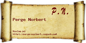 Perge Norbert névjegykártya