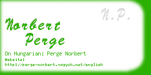 norbert perge business card